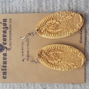 Cultural corazon Virgin Mary earrings